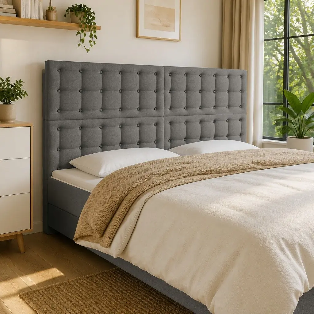 Dark Grey LED Headboard with Height Adjustability