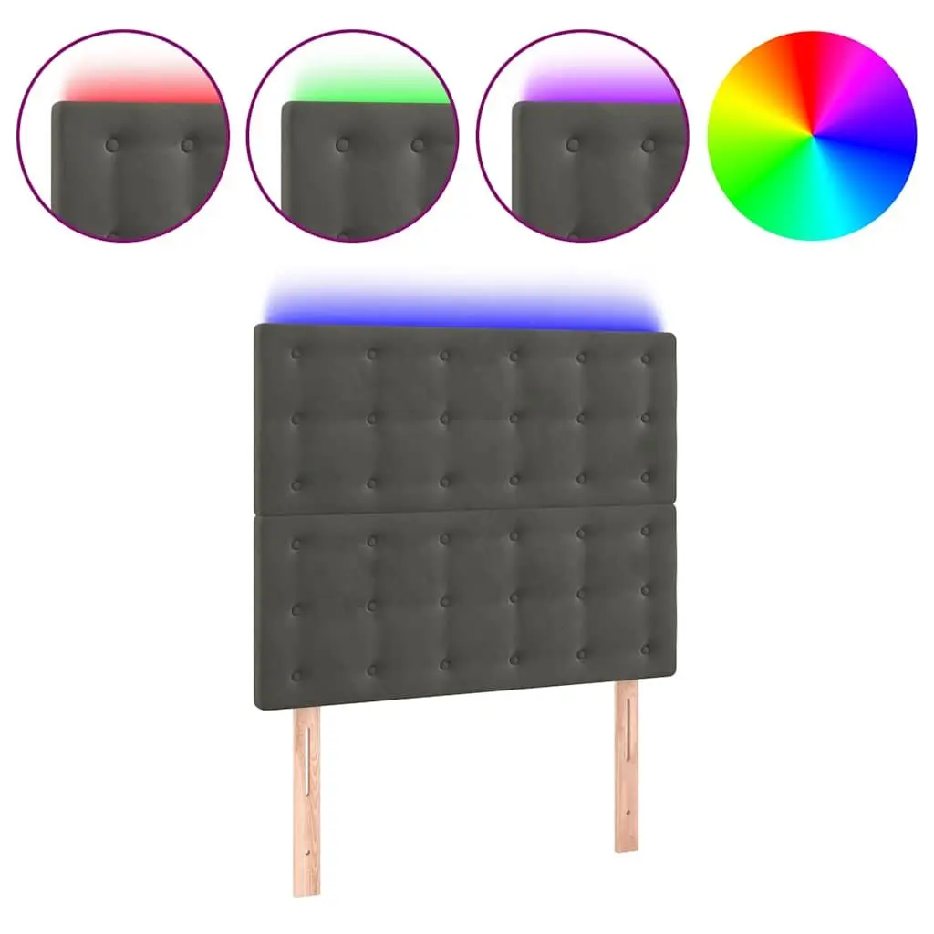 LED Headboard Velvet Bed Headboard 80cm Modern Bedroom Furniture Grey