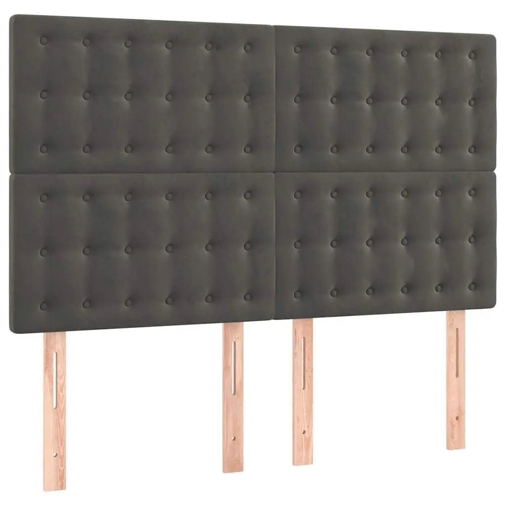 LED Headboard Backrest Adjustable Height 144cm Dark Grey Velvet