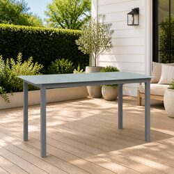 Grey Aluminium Dining Table for Outdoor Enjoyment