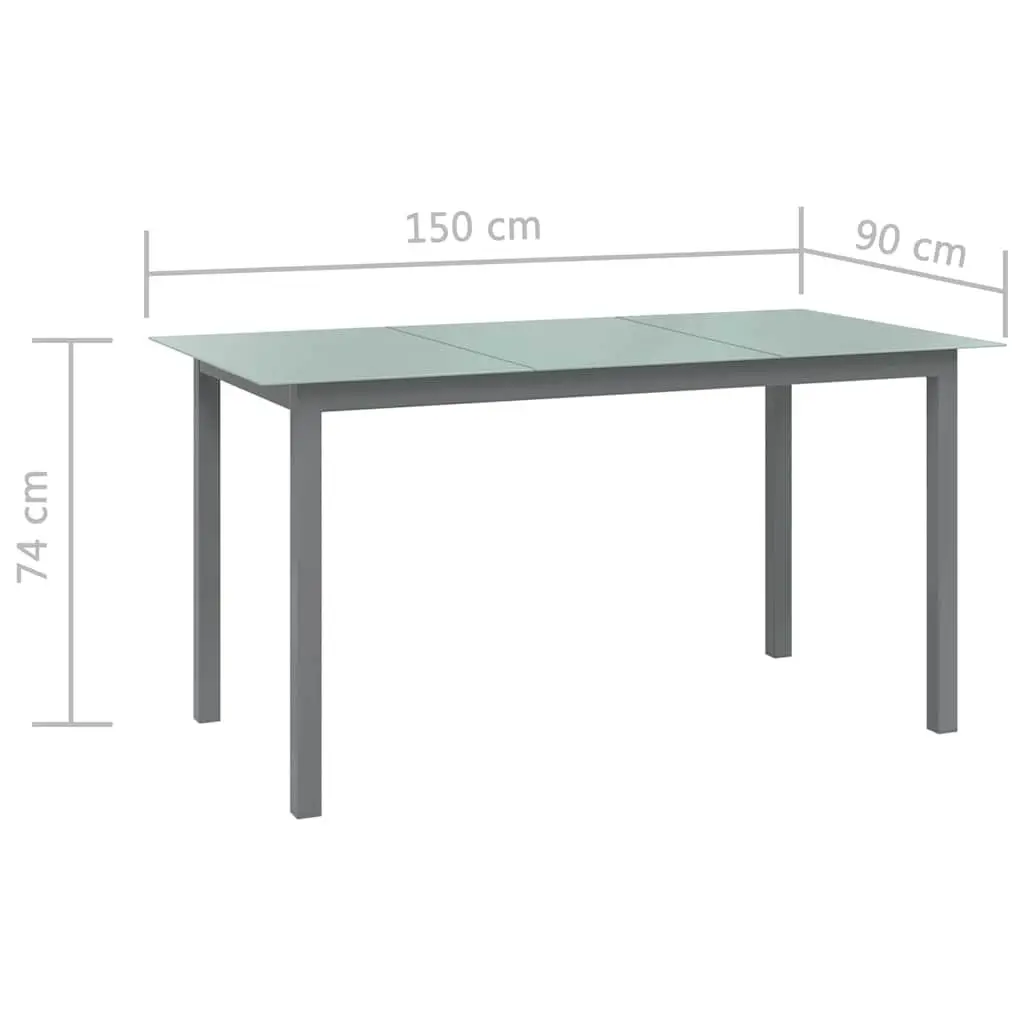 Grey Aluminium Dining Table for Outdoor Enjoyment