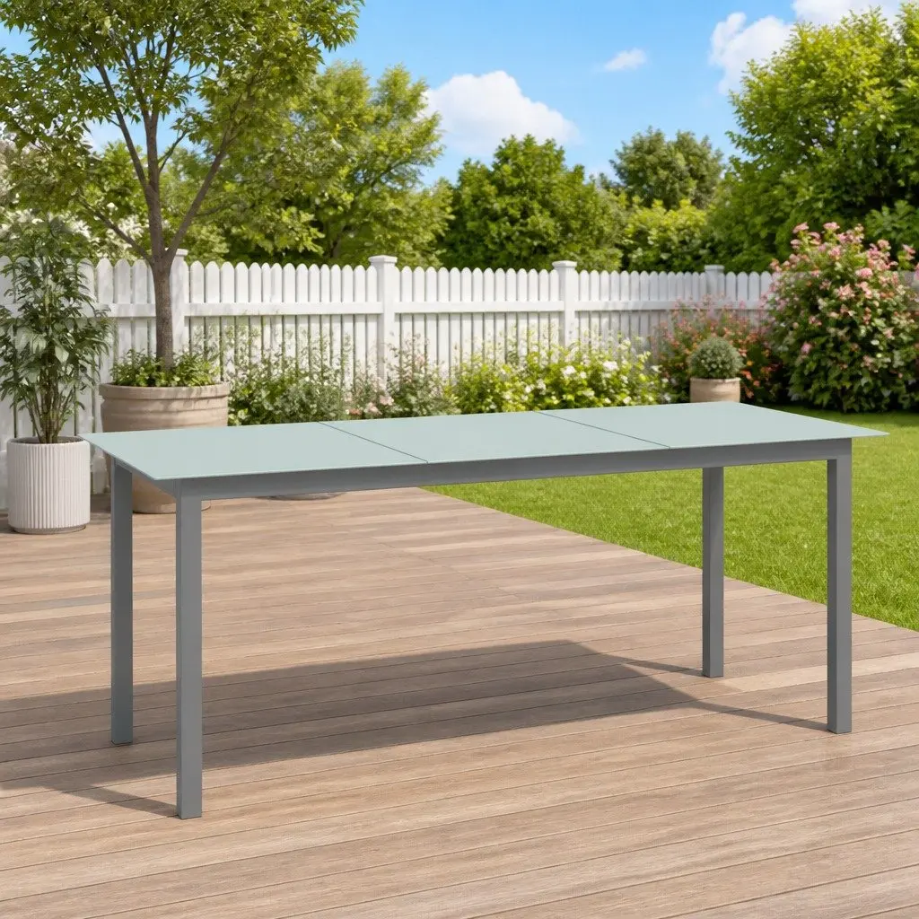 Grey Aluminium Frame Garden Dining Table
