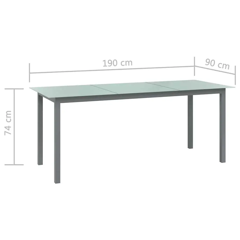 Grey Aluminium Frame Garden Dining Table