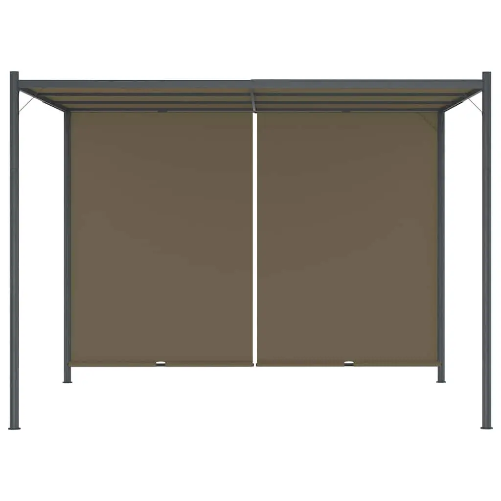 Garden Pergola Retractable Sliding Roof Canopy 3x3m Outdoor Shade Taupe