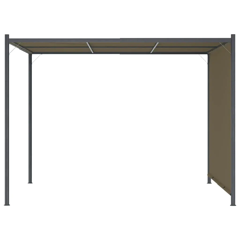 Garden Pergola Retractable Sliding Roof Canopy 3x3m Outdoor Shade Taupe