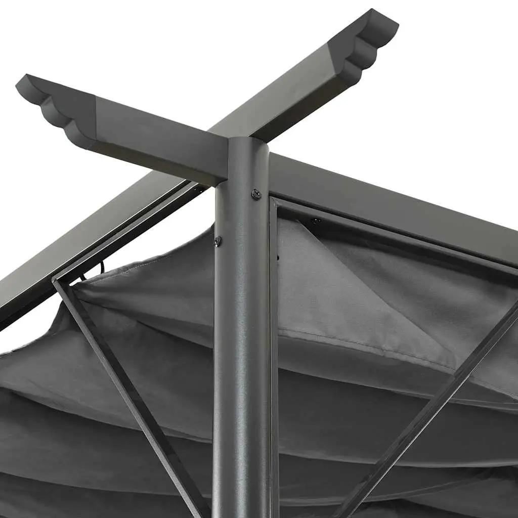 Garden Pergola Retractable Roof 3x3m Outdoor Shade Anthracite Steel Frame