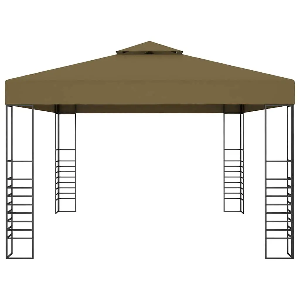 Gazebo Outdoor Canopy 3x4 m Vented Roof Steel Frame Taupe