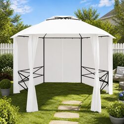 Reliable Garden Marquee Gazebo with Curtains - 360x312x265cm