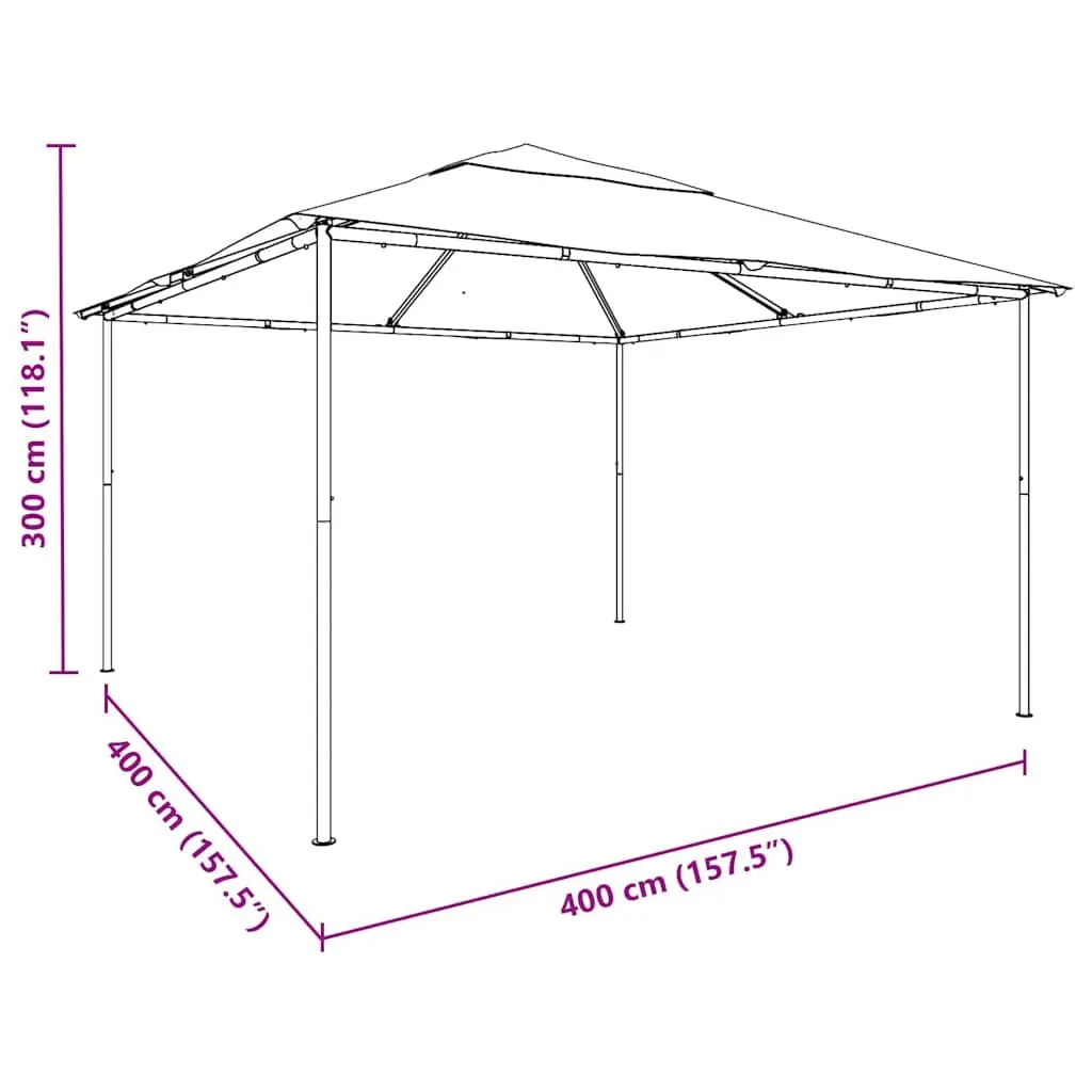 Gazebo Outdoor Shelter 4x4x3 m Anthracite Garden Canopy Party