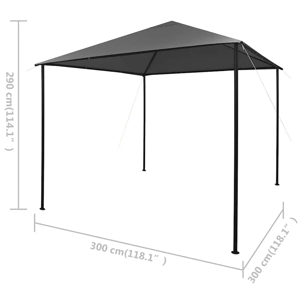 Gazebo Outdoor Canopy Shelter 3x3m Anthracite Steel Frame