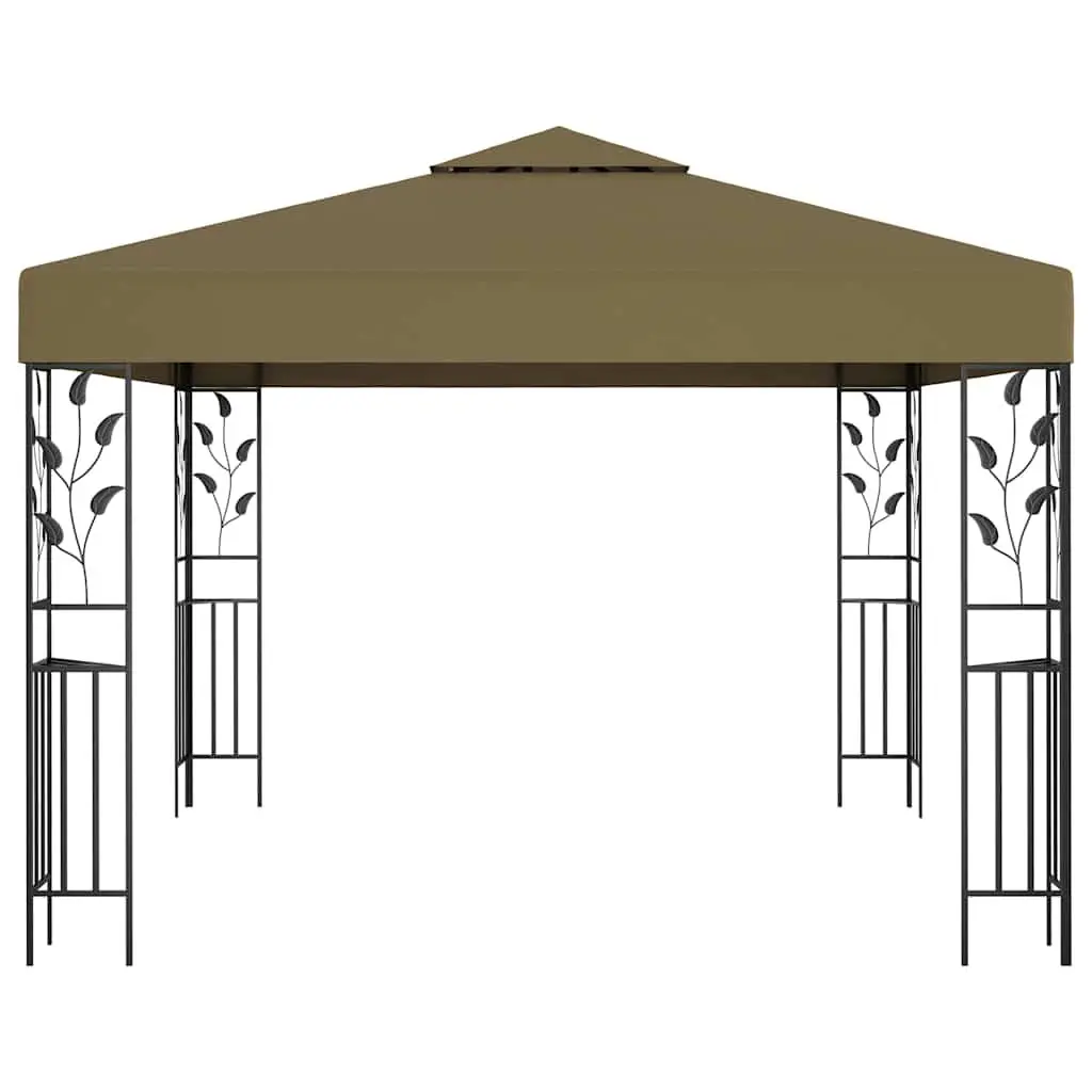 Gazebo Outdoor Canopy Shade Structure 3x3 m Steel Frame Vented Taupe