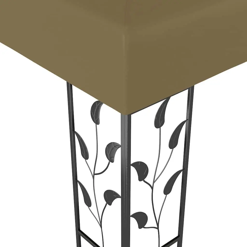 Gazebo Outdoor Canopy Shade Structure 3x3 m Steel Frame Vented Taupe