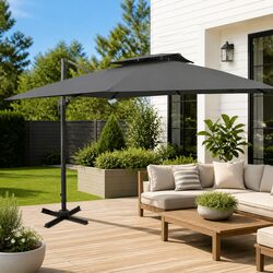 Versatile Cantilever Garden Parasol 300x300 cm for Shade