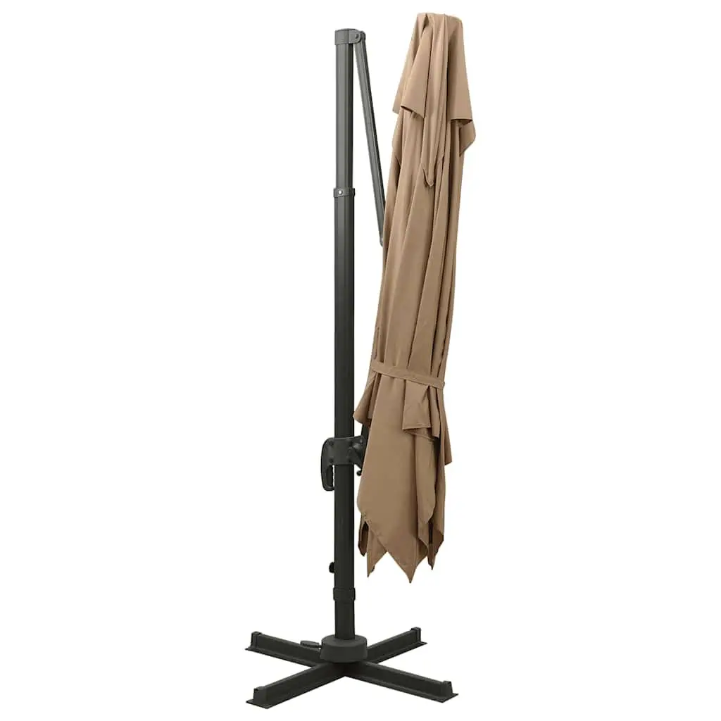 Cantilever Garden Parasol Outdoor Shade 300x300 cm Taupe Double Top