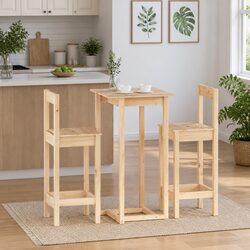 Warm and Functional 3 Piece Bar Set in Brown