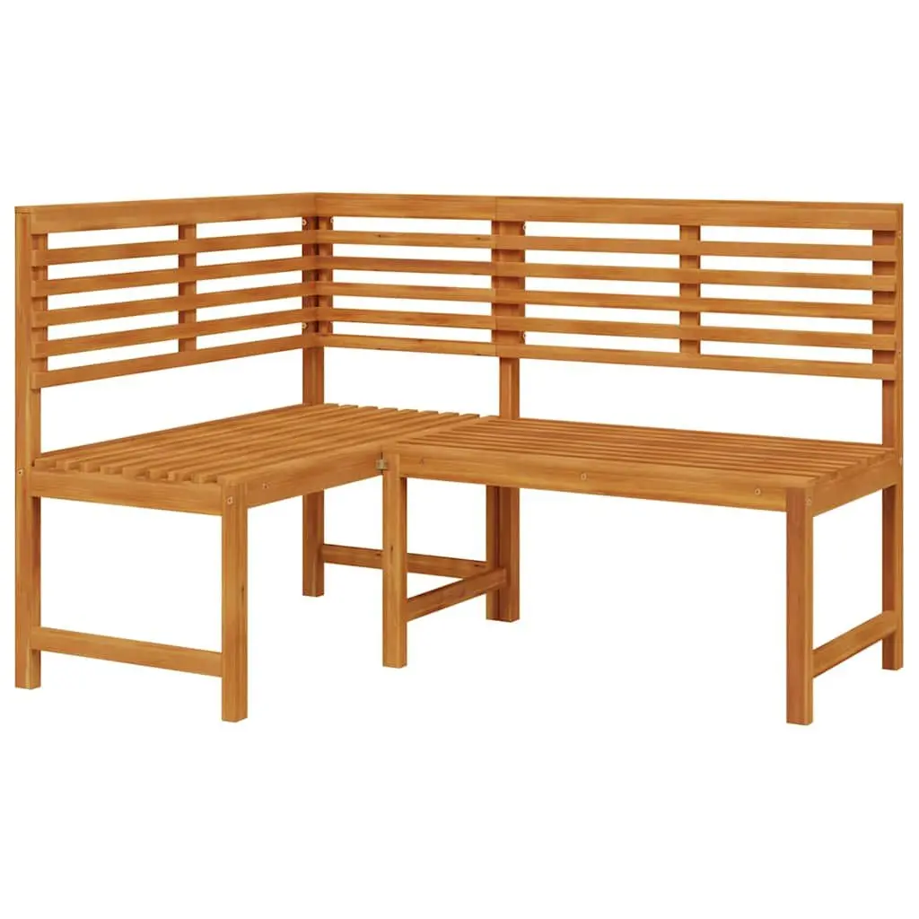 Garden Corner Bench Outdoor Seating 140 cm Natural Wood