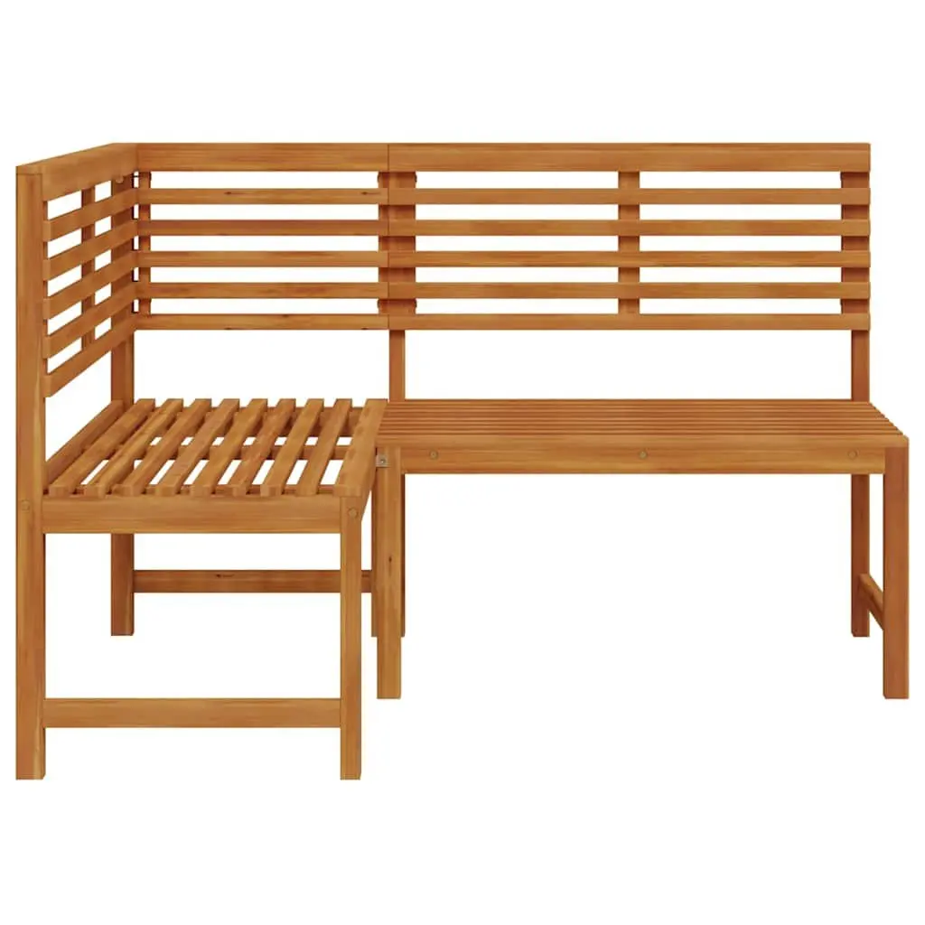 Garden Corner Bench Outdoor Seating 140 cm Natural Wood
