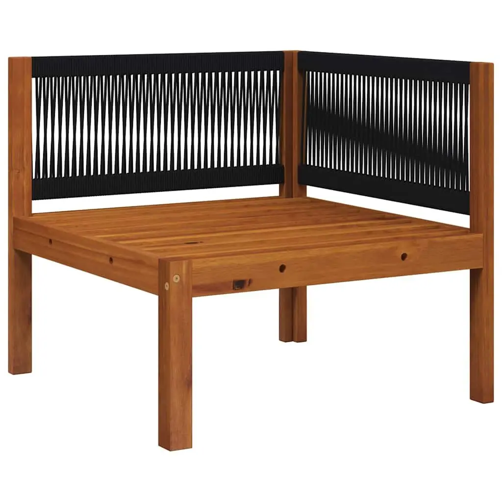 2 Piece Garden Lounge Set Cushioned Modular Seating Rope Backrest Brown