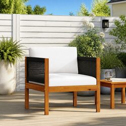 Reliable Wooden Chair with Cushion for Outdoor Relaxation