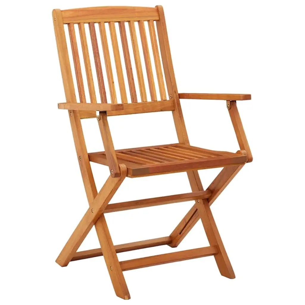 Folding Garden Chairs Set 4 pcs Outdoor Seating Eucalyptus Wood Brown
