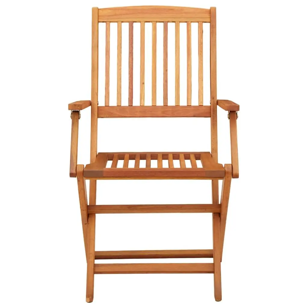 Folding Garden Chairs Set 4 pcs Outdoor Seating Eucalyptus Wood Brown