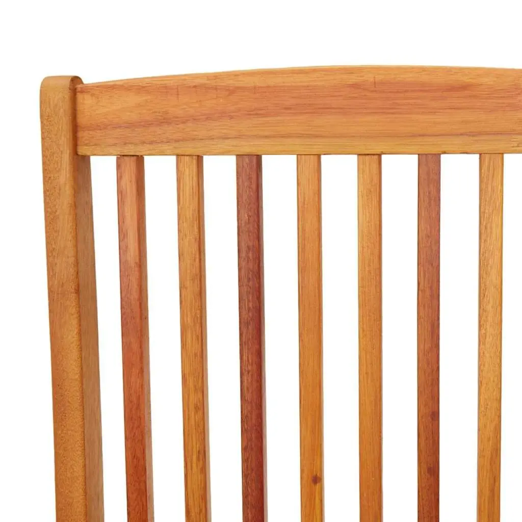 Folding Garden Chairs Set 4 pcs Outdoor Seating Eucalyptus Wood Brown