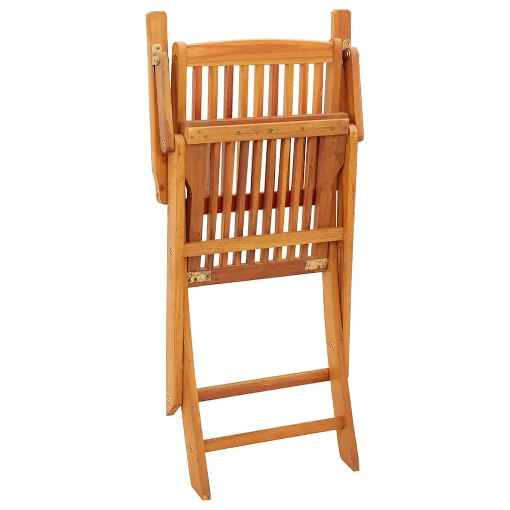 Folding Garden Chairs Set 4 pcs Outdoor Seating Eucalyptus Wood Brown