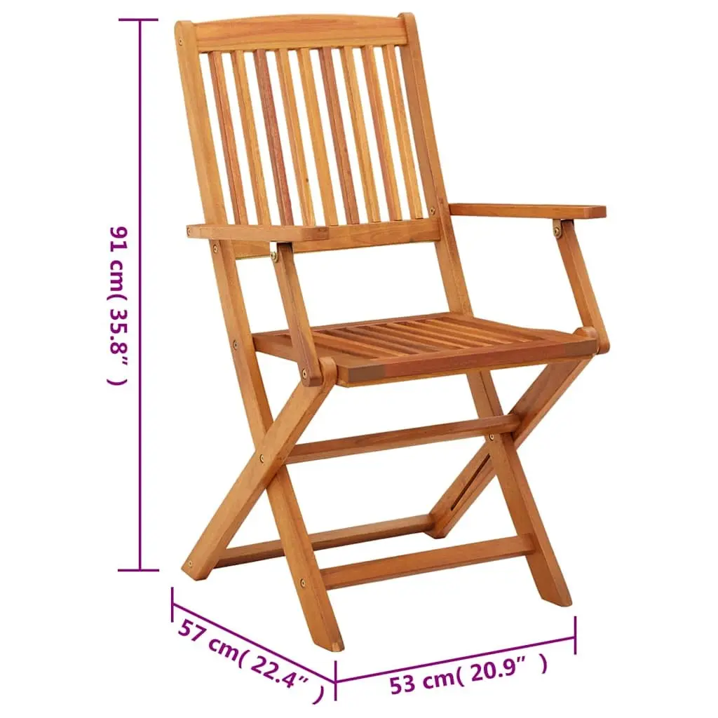 Folding Garden Chairs Set 4 pcs Outdoor Seating Eucalyptus Wood Brown