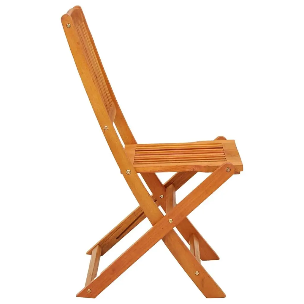 Folding Garden Chairs 2 pcs Eucalyptus Wood Outdoor Seating Patio Dining Brown