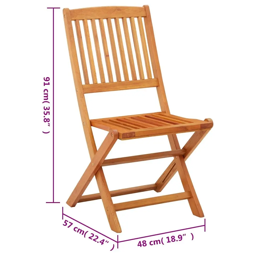 Folding Garden Chairs 2 pcs Eucalyptus Wood Outdoor Seating Patio Dining Brown