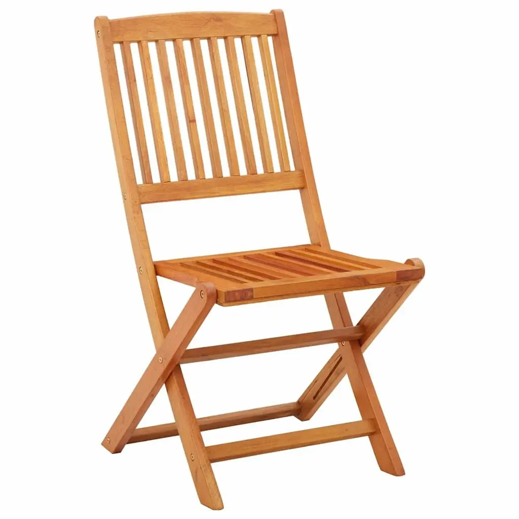 Outdoor Folding Dining Chairs Set 4 Pcs Garden Seating Brown Wood Furniture