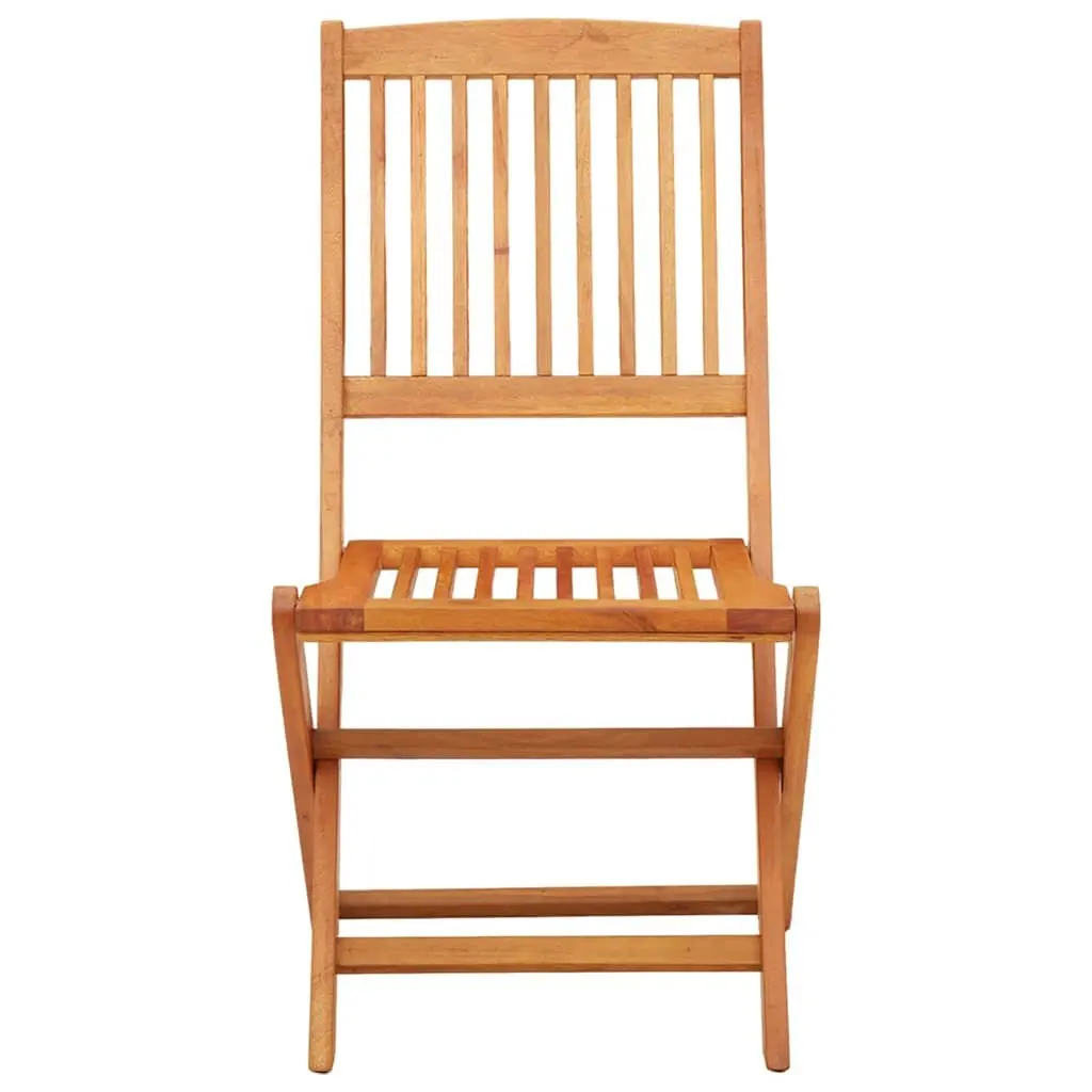 Outdoor Folding Dining Chairs Set 4 Pcs Garden Seating Brown Wood Furniture