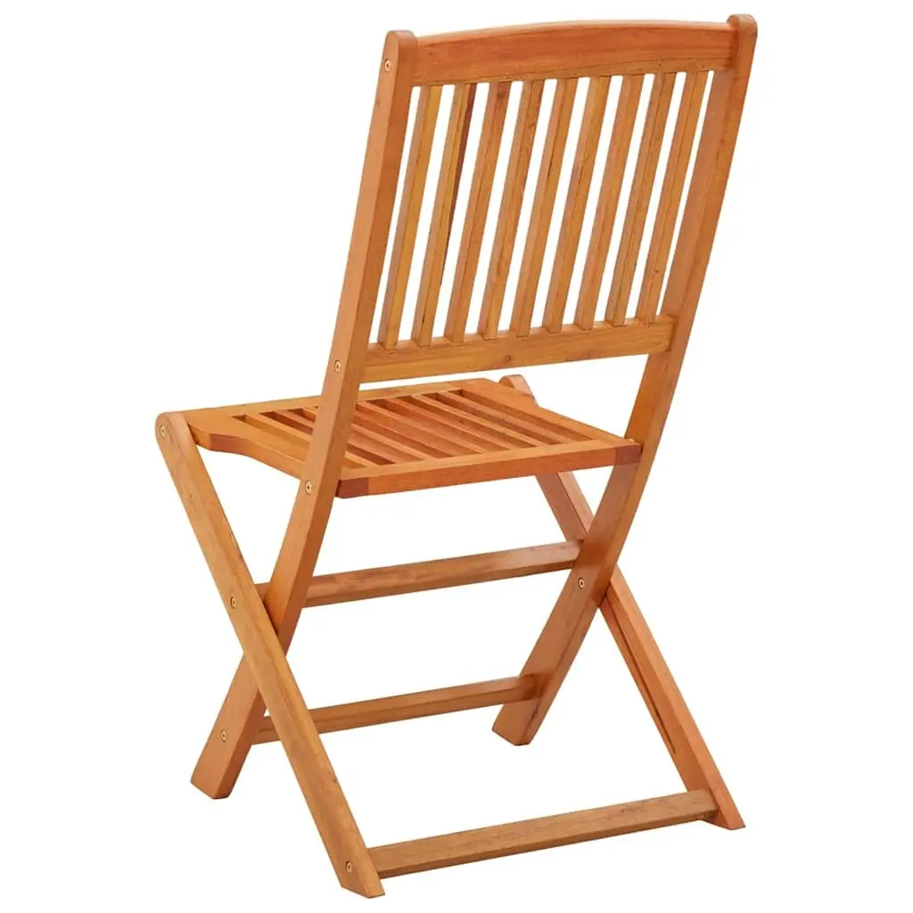Outdoor Folding Dining Chairs Set 4 Pcs Garden Seating Brown Wood Furniture