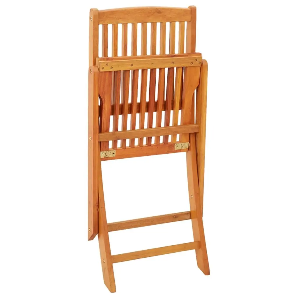 Outdoor Folding Dining Chairs Set 4 Pcs Garden Seating Brown Wood Furniture