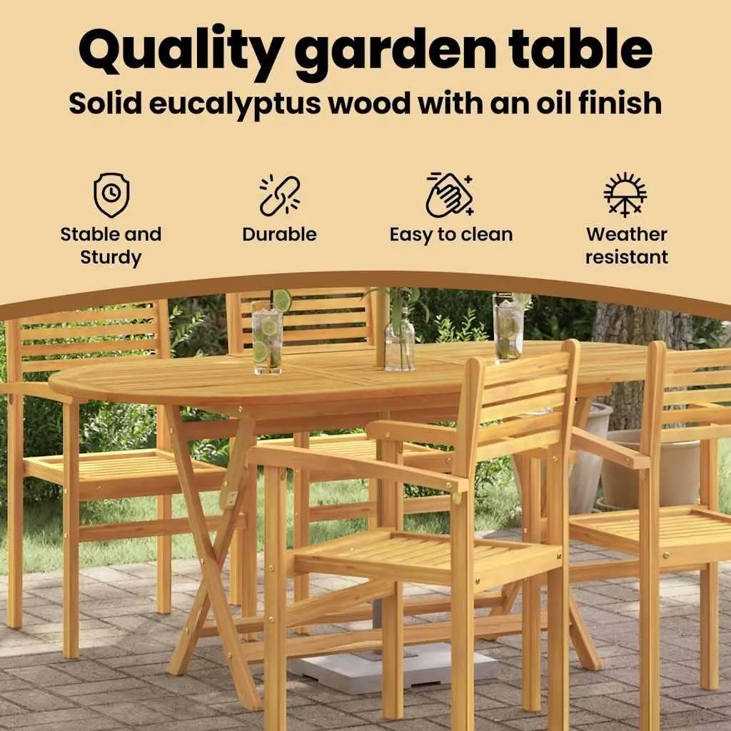 Folding Outdoor Dining Table 160x85x75cm Solid Wood Garden Furniture Brown