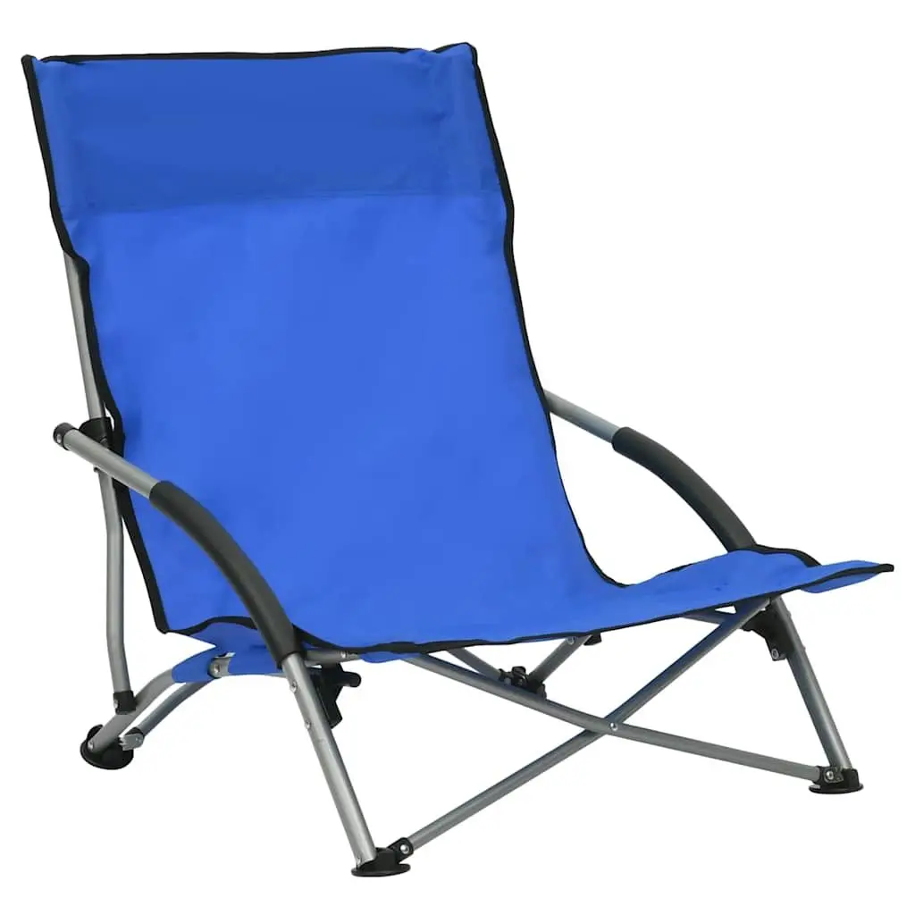 Folding Beach Chairs Outdoor Seating Blue Fabric Camping Garden Portable