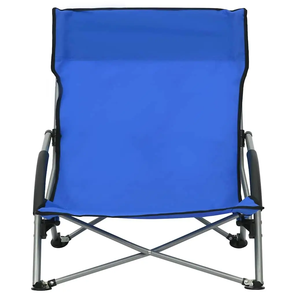 Folding Beach Chairs Outdoor Seating Blue Fabric Camping Garden Portable
