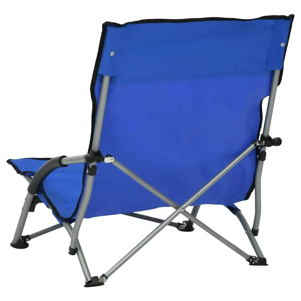 Folding Beach Chairs Outdoor Seating Blue Fabric Camping Garden Portable