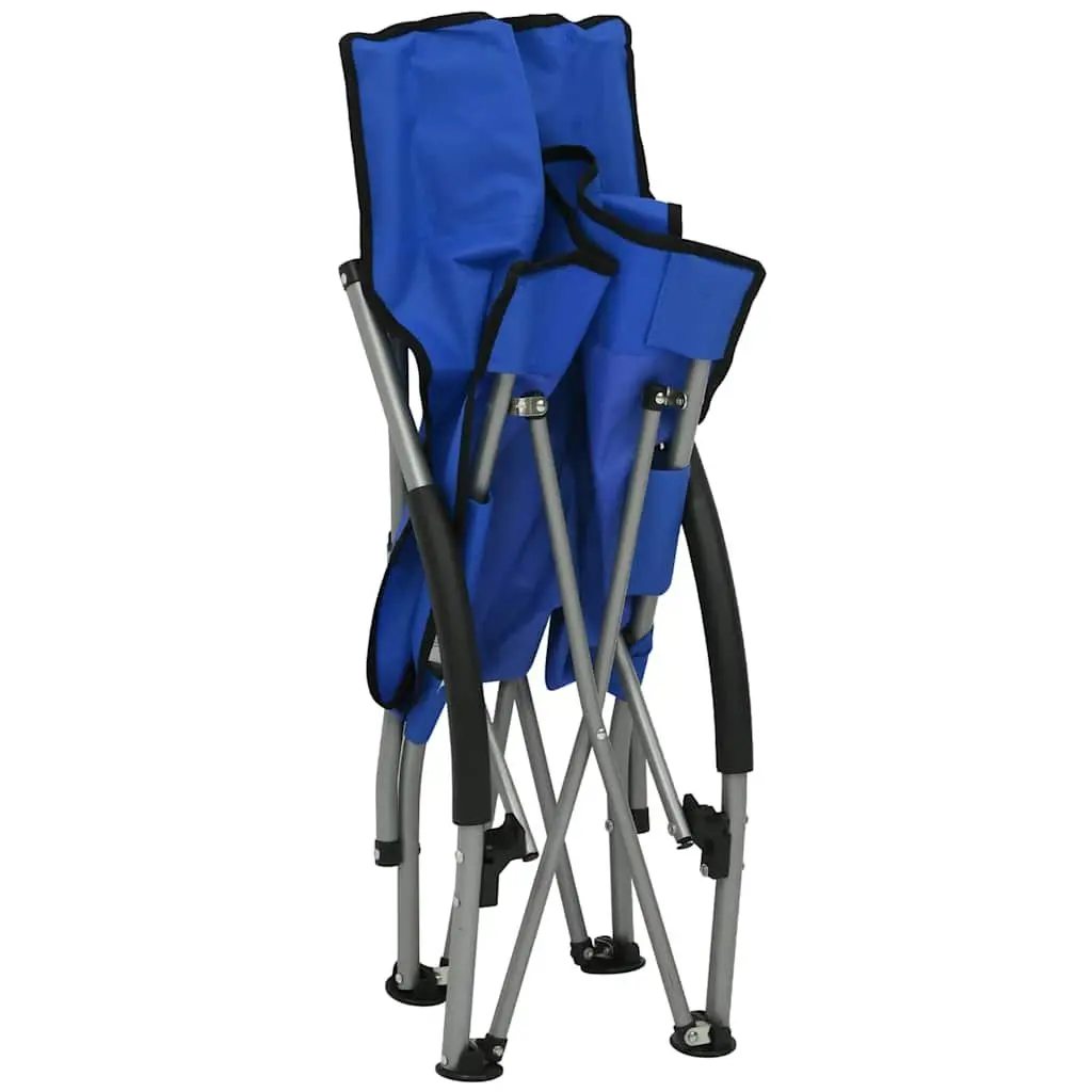 Folding Beach Chairs Outdoor Seating Blue Fabric Camping Garden Portable