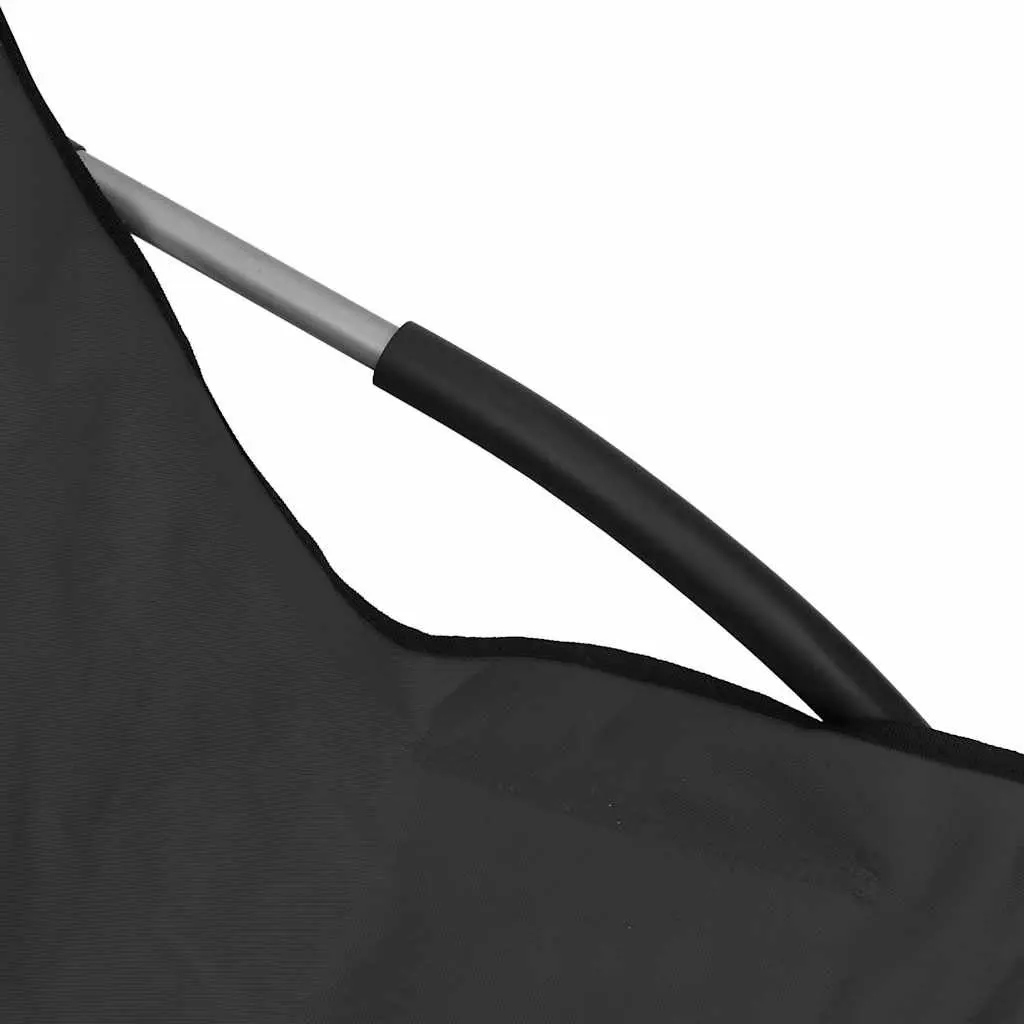 Outdoor Folding Beach Chairs Set of 2 Black Camping Garden Seating Portable