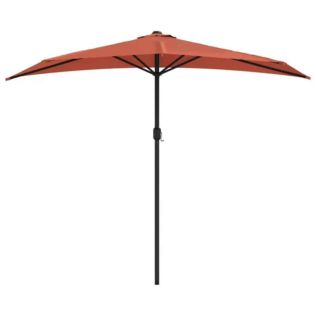 Half Round Balcony Parasol UV Protection 270x144x222 cm Brown