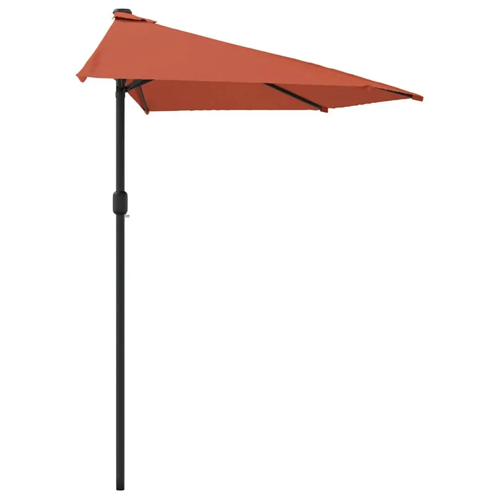 Half Round Balcony Parasol UV Protection 270x144x222 cm Brown