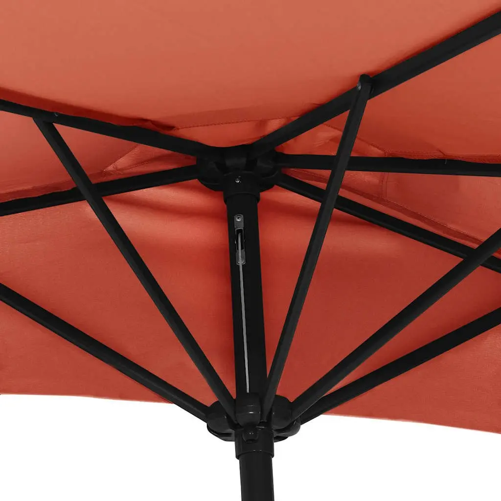 Half Round Balcony Parasol UV Protection 270x144x222 cm Brown
