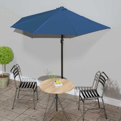Reliable Blue Half Round Parasol for Outdoor Enjoyment