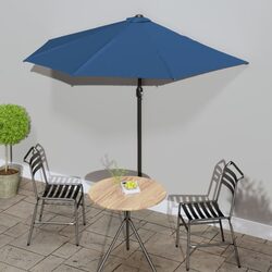 Reliable Blue Half Round Parasol for Outdoor Enjoyment