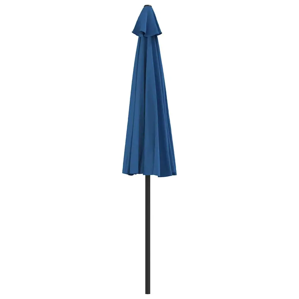 Half Round Balcony Parasol UV Protection Blue Outdoor Shade Umbrella 270x144x222 cm