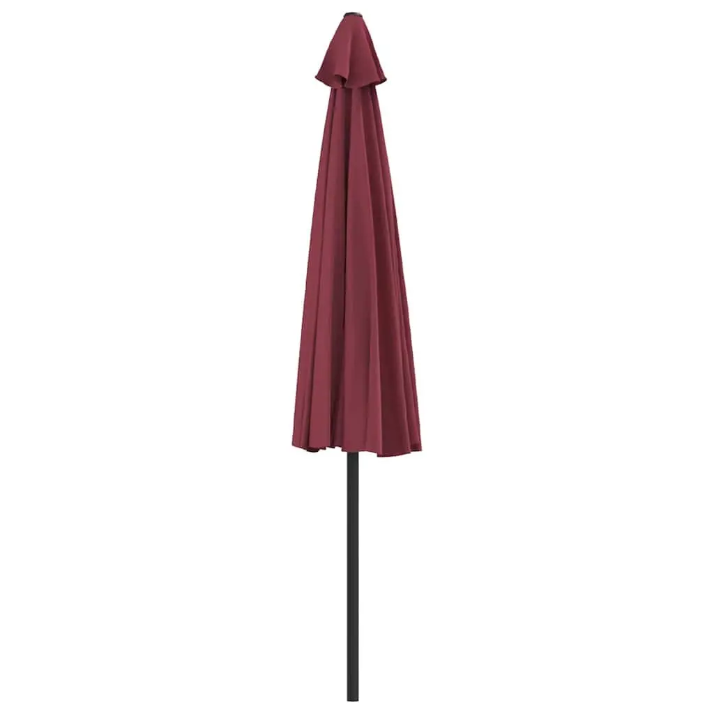 Half-Round Parasol UV Protective Outdoor Shade 300L x 155W x 223H cm Red Aluminium Pole Crank