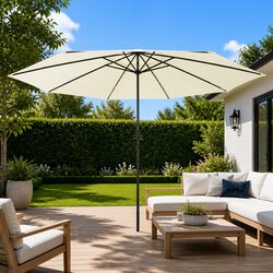 Reliable 400 cm Garden Parasol with LED Lights