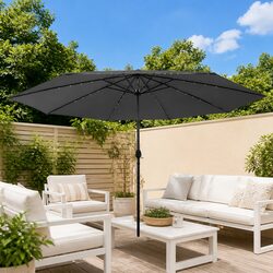 Warm and Functional Garden Parasol with LED Lights