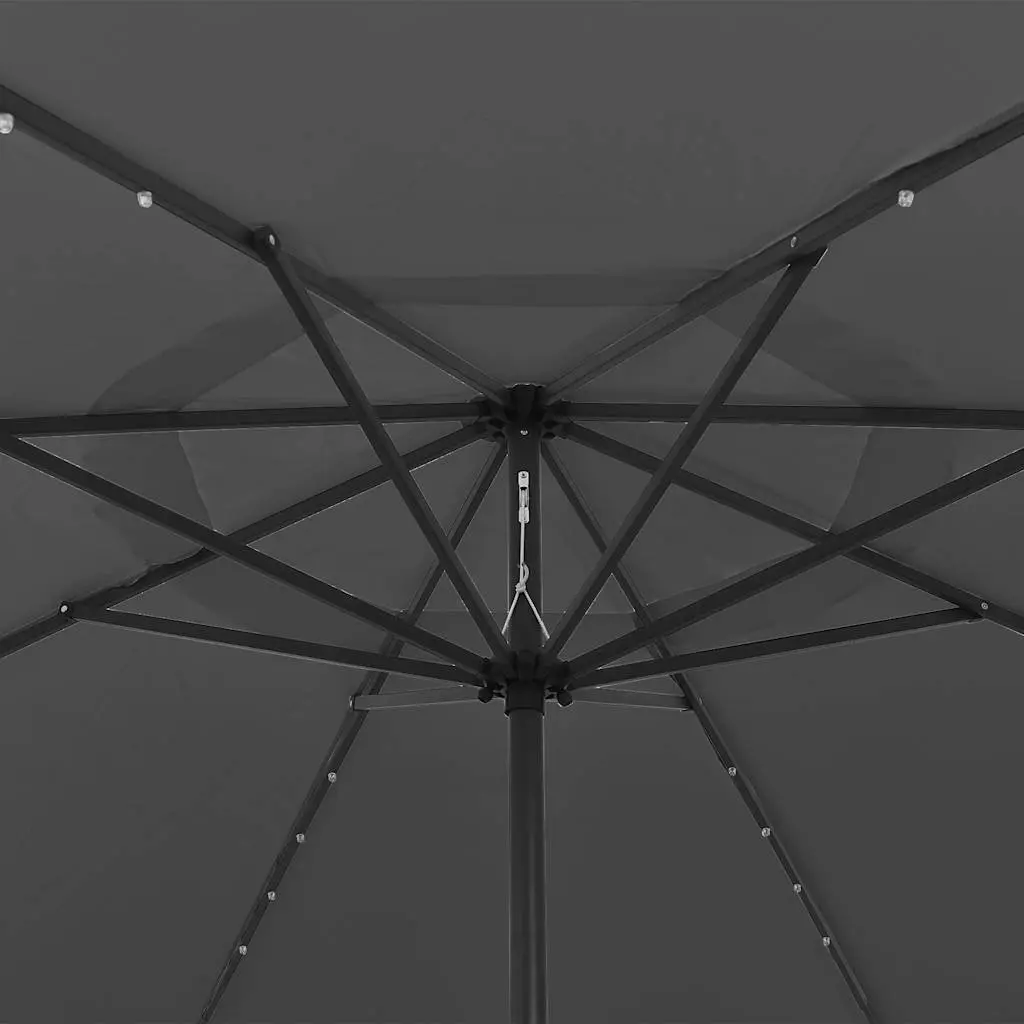Garden Parasol 400cm UV Protection Anthracite Outdoor Umbrella with LED Lights